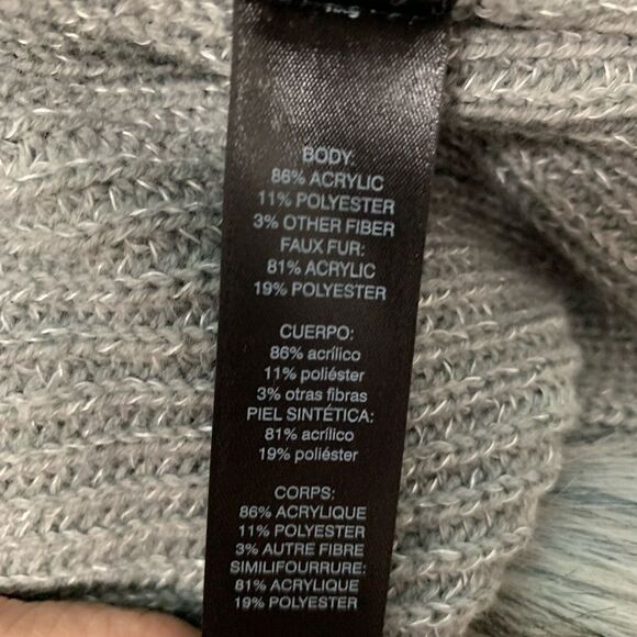 White House Black Market Gray Faux Fur Sweater Vest Size Small - Picture 4 of 4